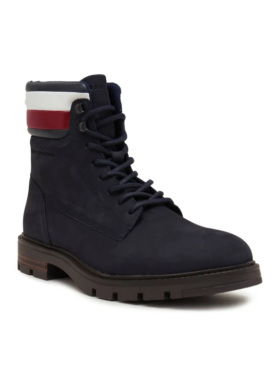 Zdjęcie produktu Tommy Hilfiger Skórzane trapery CORPORATE HILFIGER NUBUCK granatowy