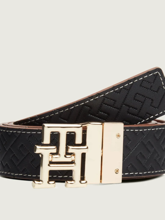Zdjęcie produktu Tommy Hilfiger Skórzany dwustronny pasek czarny