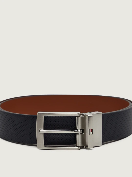 Zdjęcie produktu Tommy Hilfiger Skórzany dwustronny pasek Adan granatowy