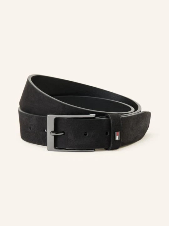 Zdjęcie produktu Tommy Hilfiger Skórzany Pasek Layton schwarz CZARNY