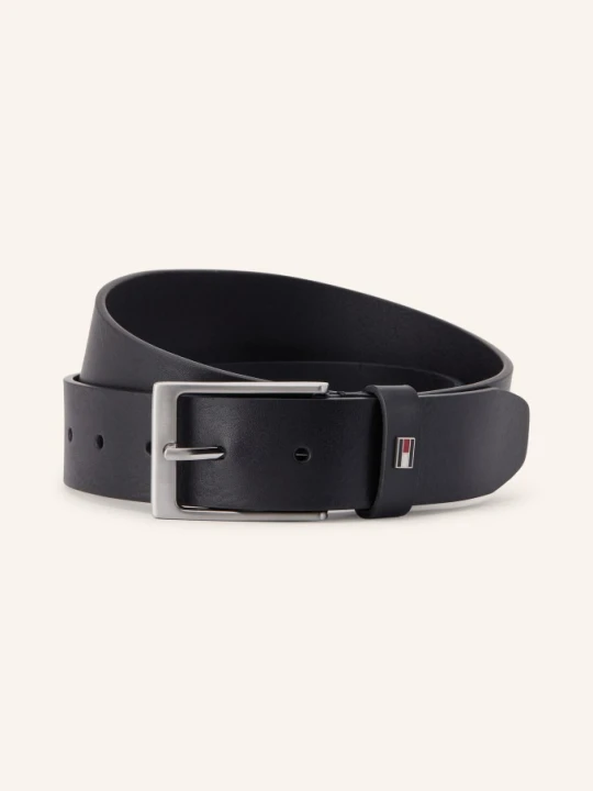Zdjęcie produktu Tommy Hilfiger Skórzany Pasek Layton schwarz CZARNY