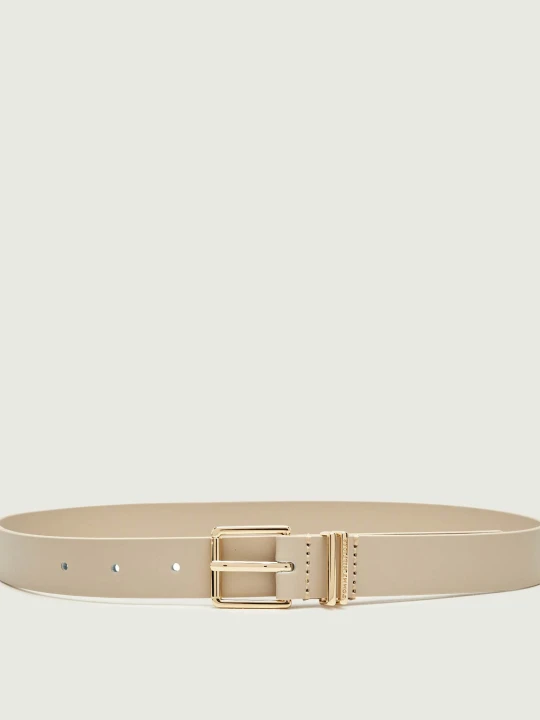 Zdjęcie produktu Tommy Hilfiger Skórzany pasek TH Square beżowy