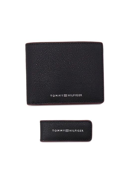 Zdjęcie produktu Tommy Hilfiger Skórzany portfel + klips do banknotów czarny