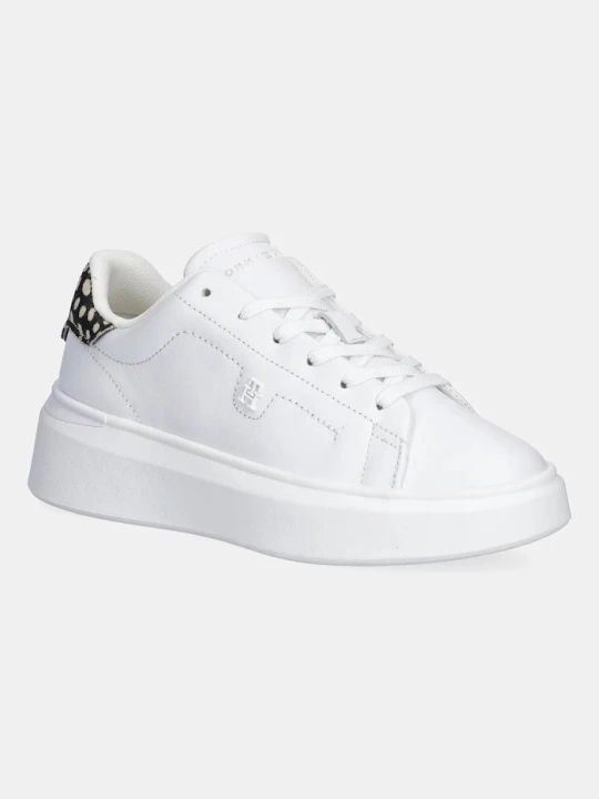 Zdjęcie produktu Tommy Hilfiger sneakersy skórzane ANIMAL PRINT PLATFORM SNEAKER biały