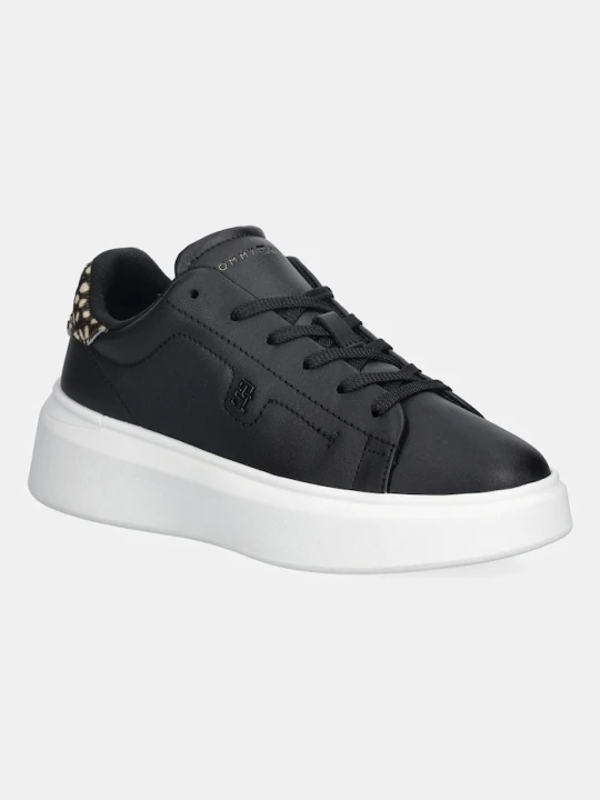 Zdjęcie produktu Tommy Hilfiger sneakersy skórzane ANIMAL PRINT PLATFORM SNEAKER czarny