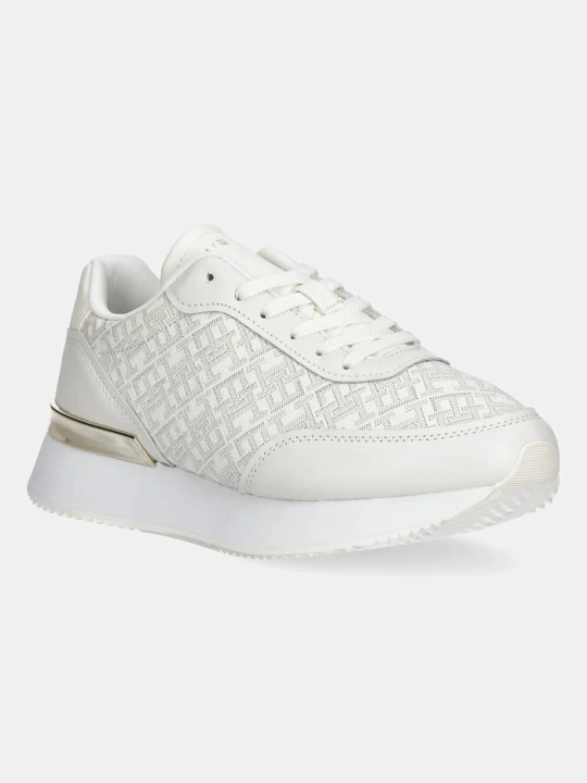 Zdjęcie produktu Tommy Hilfiger sneakersy skórzane CHIC MONOGRAM RUNNER beżowy