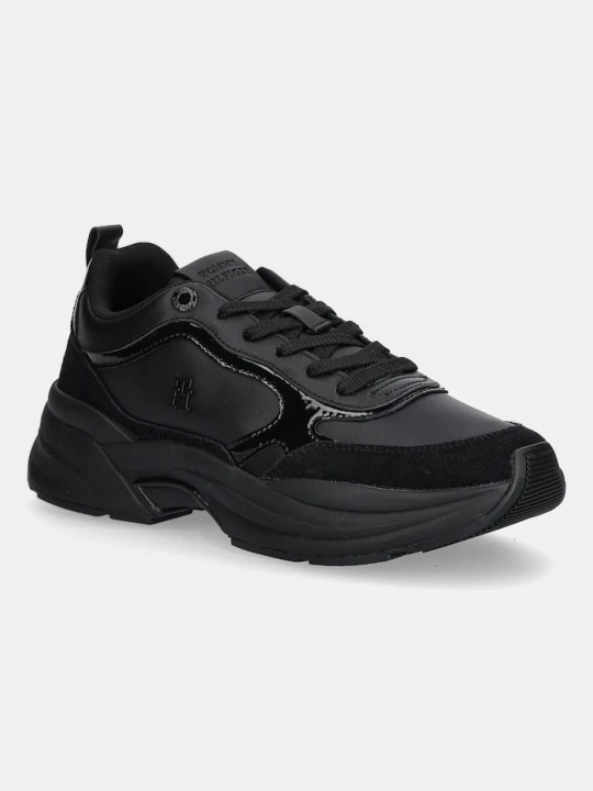 Zdjęcie produktu Tommy Hilfiger sneakersy skórzane TH CHUNKY RUNNER PATENT czarny