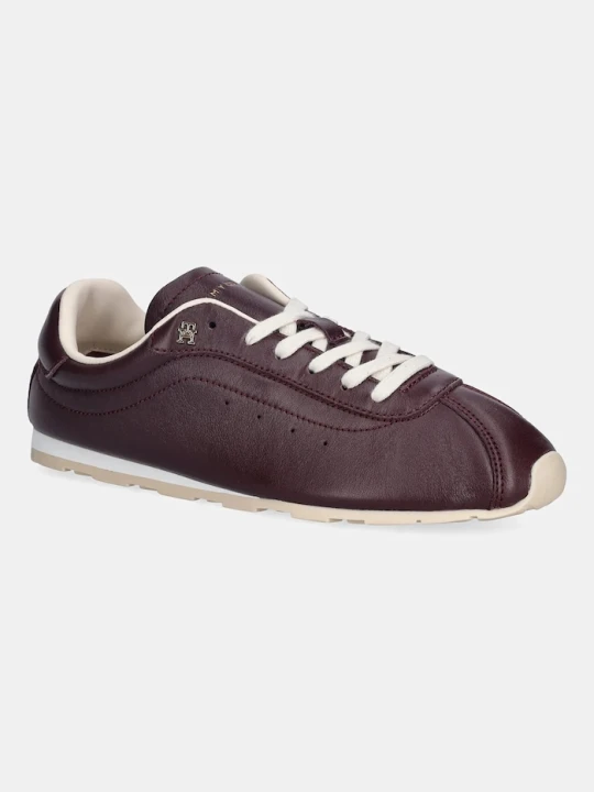 Zdjęcie produktu Tommy Hilfiger sneakersy skórzane TH LOW PROFILE RUNNER bordowy