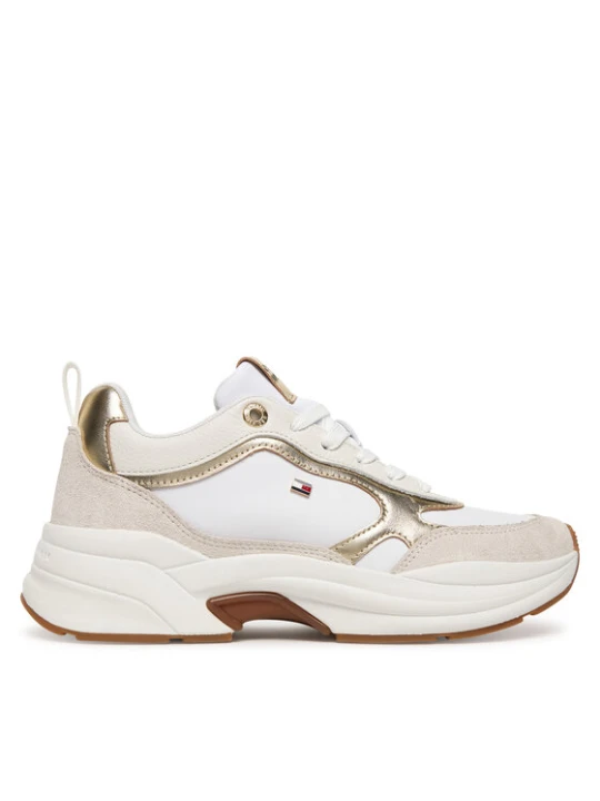 Zdjęcie produktu Tommy Hilfiger Sneakersy Th Chunky Runner Metallic FW0FW09204 Écru Kremowy