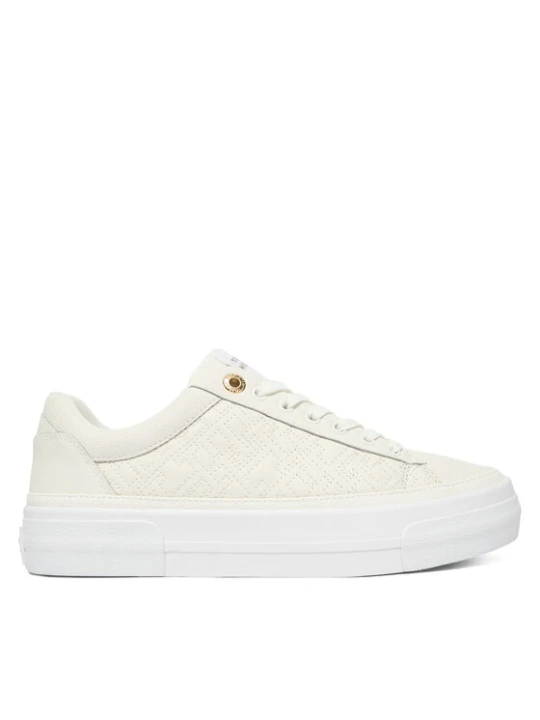 Zdjęcie produktu Tommy Hilfiger Sneakersy Th Platform Sneaker Quilted FW0FW09265 Écru Kremowy