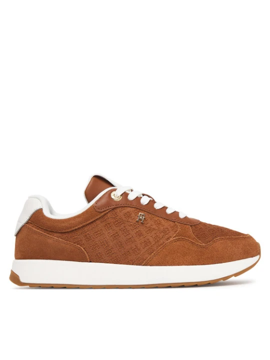 Zdjęcie produktu Tommy Hilfiger Sneakersy Th Runner Suede Monogram FW0FW09620 Brązowy