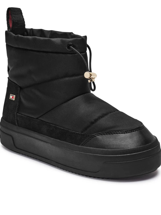 Zdjęcie produktu Tommy Hilfiger Śniegowce Flag Nylon Mini Snowboot | z dodatkiem skóry czarny