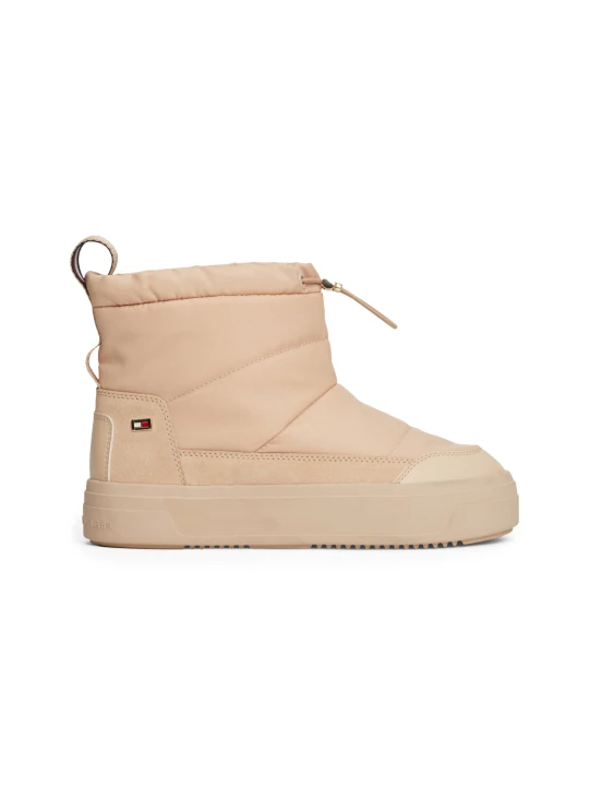 Zdjęcie produktu Tommy Hilfiger Śniegowce Flag Nylon Mini Snowboot | z dodatkiem skóry beżowy