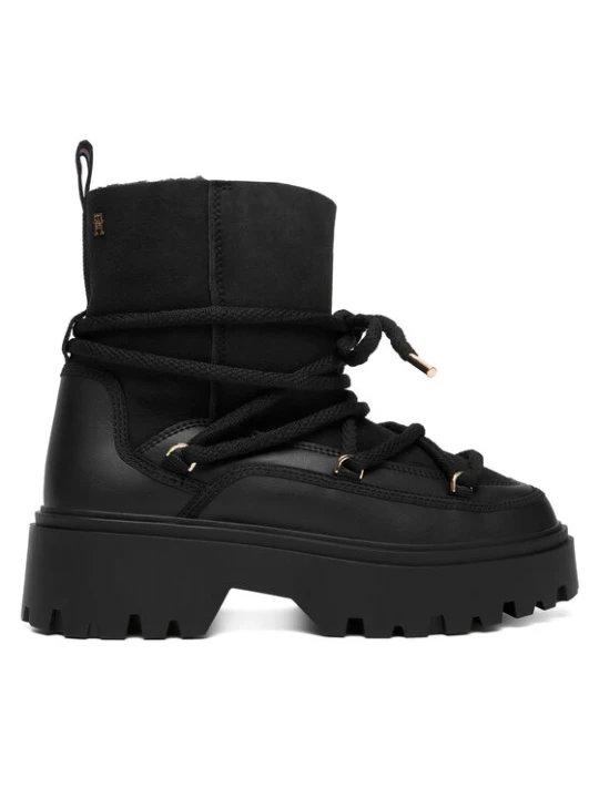 Zdjęcie produktu Tommy Hilfiger Śniegowce Real Shearling Laceup Snowboot FW0FW08996 Czarny