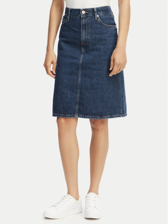 Zdjęcie produktu Tommy Hilfiger Spódnica jeansowa WW0WW45666 Granatowy Straight Fit