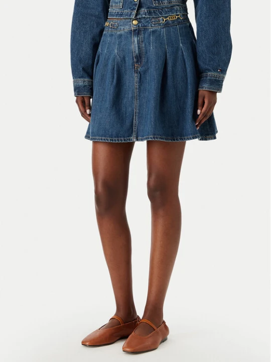 Zdjęcie produktu Tommy Hilfiger Spódnica jeansowa WW0WW50965 Niebieski Straight Fit