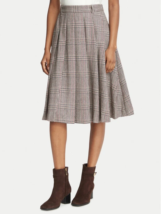 Zdjęcie produktu Tommy Hilfiger Spódnica plisowana WW0WW52233 Beżowy ciemny A-Line Fit