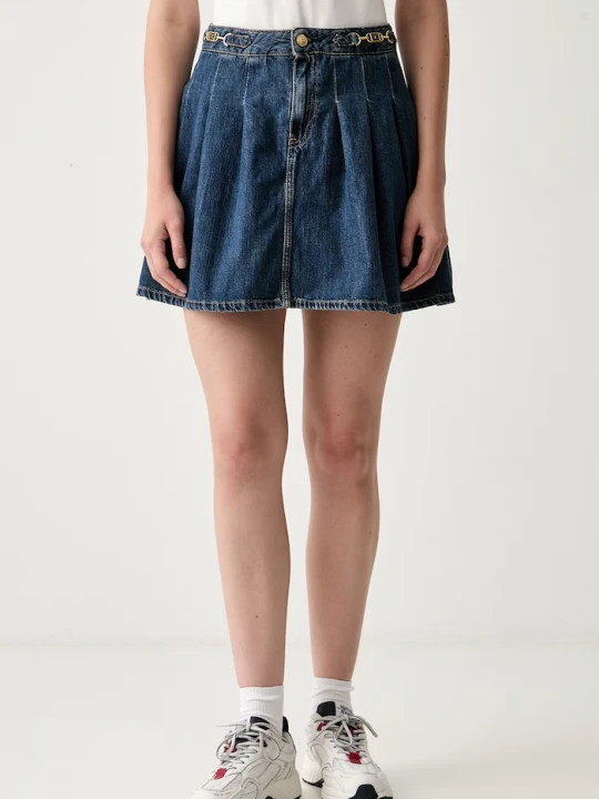Zdjęcie produktu Tommy Hilfiger spódnica rozkloszowana jeansowa niebieski