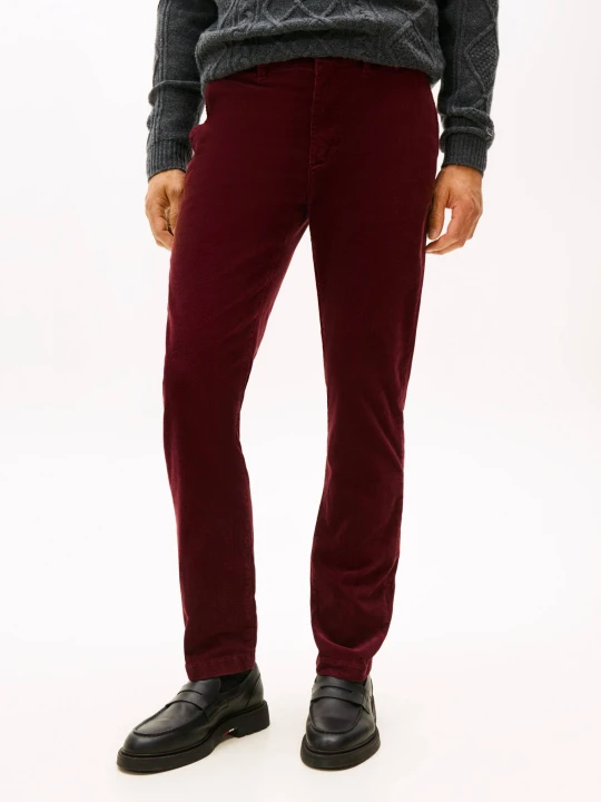 Zdjęcie produktu Tommy Hilfiger Spodnie chino DENTON | Straight fit | sztruks bordowy