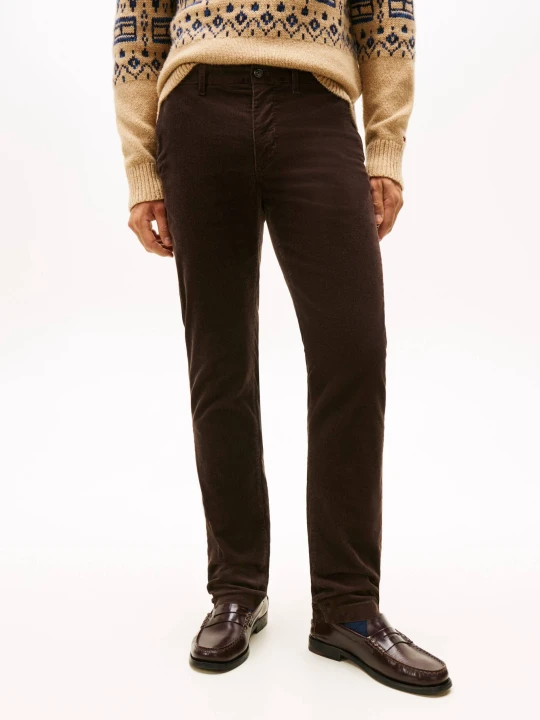 Zdjęcie produktu Tommy Hilfiger Spodnie chino DENTON | Straight fit | sztruks brązowy