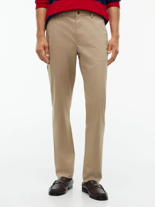 Zdjęcie produktu Tommy Hilfiger Spodnie chino dla mężczyzn Mężczyźni Bawełna beżowy