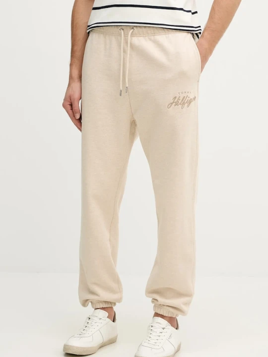 Zdjęcie produktu Tommy Hilfiger spodnie dresowe bawełniane beżowy