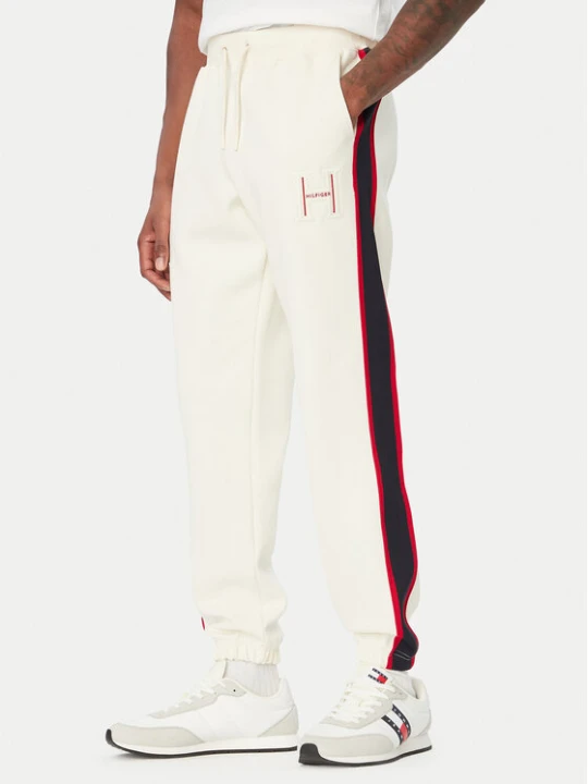 Zdjęcie produktu Tommy Hilfiger Spodnie dresowe Pique MW0MW44995 Kremowy Regular Fit