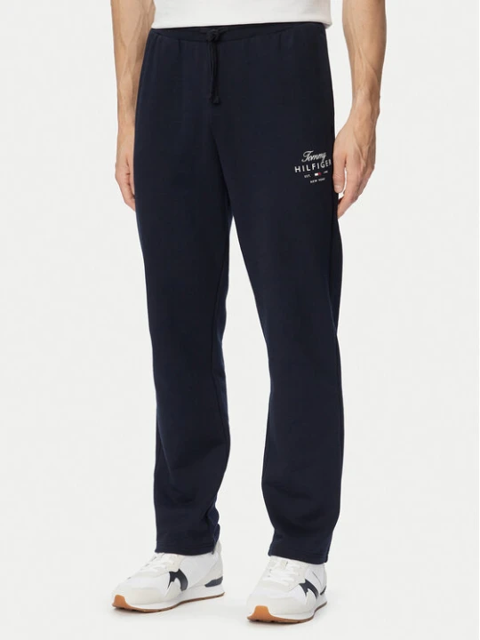 Zdjęcie produktu Tommy Hilfiger Spodnie dresowe Script Stack MW0MW44332 Granatowy Regular Fit