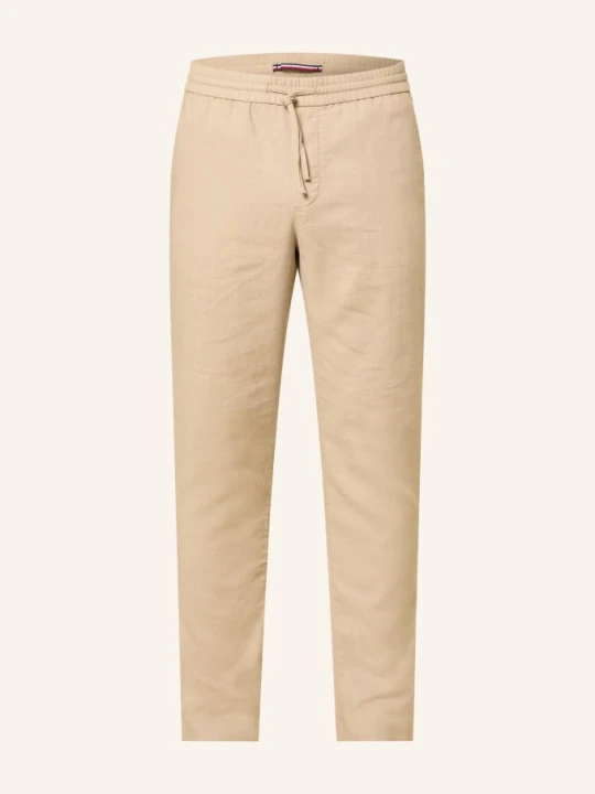 Zdjęcie produktu Tommy Hilfiger Spodnie Lniane Harlem Regular Tapered Fit braun JASNOBRĄZOWY