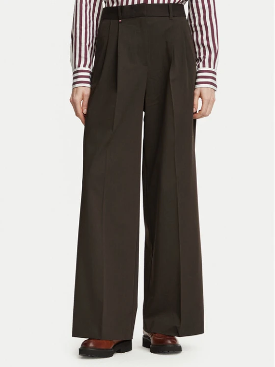 Zdjęcie produktu Tommy Hilfiger Spodnie materiałowe Blend WW0WW51898 Brązowy Wide Leg