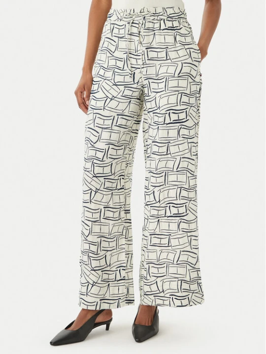 Zdjęcie produktu Tommy Hilfiger Spodnie materiałowe WW0WW48970 Beżowy jasny Wide Leg