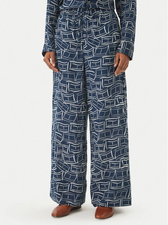 Zdjęcie produktu Tommy Hilfiger Spodnie materiałowe WW0WW48970 Granatowy Wide Leg