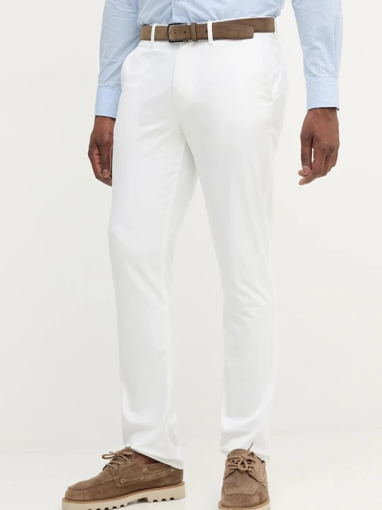 Zdjęcie produktu Tommy Hilfiger spodnie chinos męskie bawełniane z elastanem biały