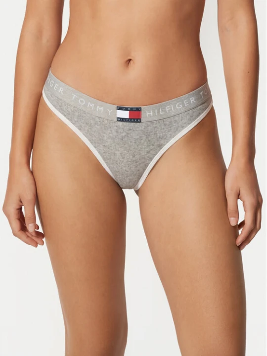 Zdjęcie produktu Tommy Hilfiger Stringi UW0UW06581 Szary jasny