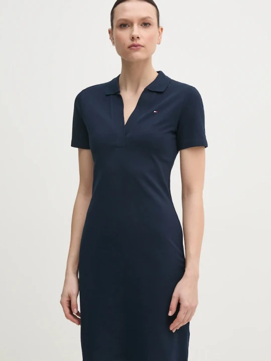 Zdjęcie produktu Tommy Hilfiger sukienka bawełniana z elastanem granatowy