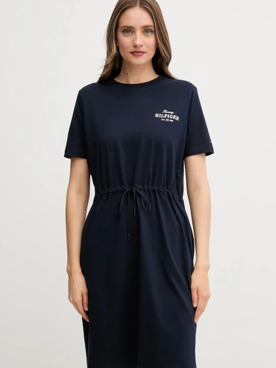 Zdjęcie produktu Tommy Hilfiger sukienka bawełniana granatowy