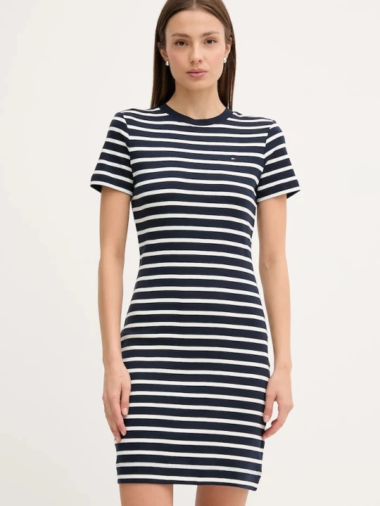 Zdjęcie produktu Tommy Hilfiger sukienka bawełniana granatowy