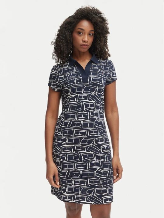 Zdjęcie produktu Tommy Hilfiger Sukienka codzienna 1985 Pique WW0WW49719 Granatowy Regular Fit