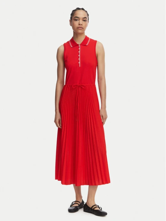 Zdjęcie produktu Tommy Hilfiger Sukienka codzienna 1985 Pleated WW0WW49621 Czerwony Regular Fit