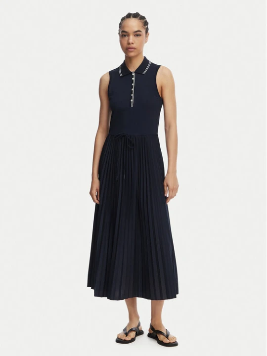 Zdjęcie produktu Tommy Hilfiger Sukienka codzienna 1985 Pleated WW0WW49621 Granatowy Regular Fit