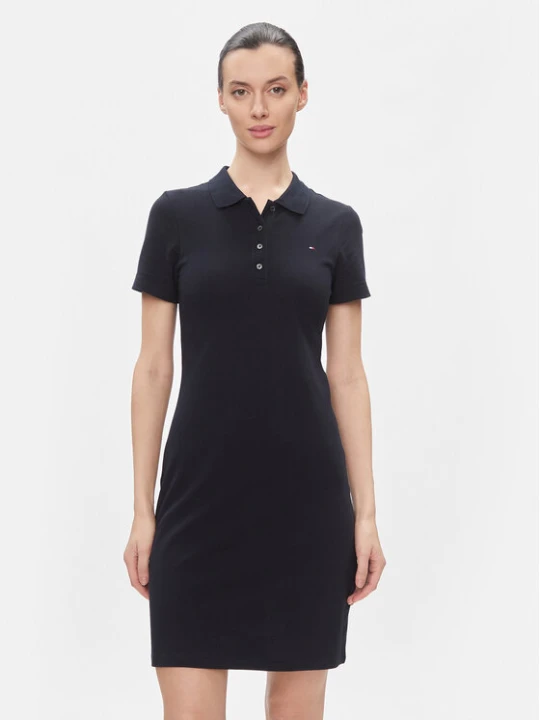 Zdjęcie produktu Tommy Hilfiger Sukienka codzienna 1985 Slim Pique Polo Dress Ss WW0WW42048 Granatowy Slim Fit