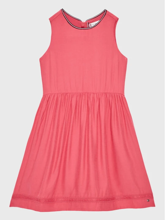 Zdjęcie produktu Tommy Hilfiger Sukienka codzienna Ceremonial KG0KG07020 M Różowy Regular Fit
