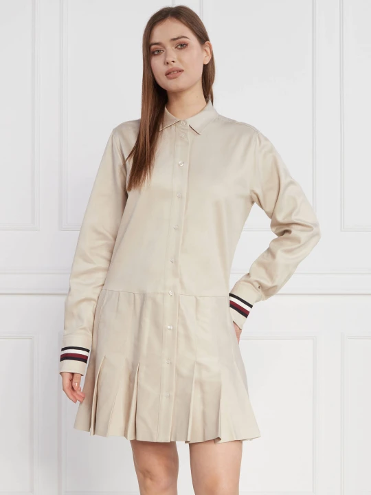 Zdjęcie produktu Tommy Hilfiger Sukienka GLOBAL STP SHORT LS beżowy