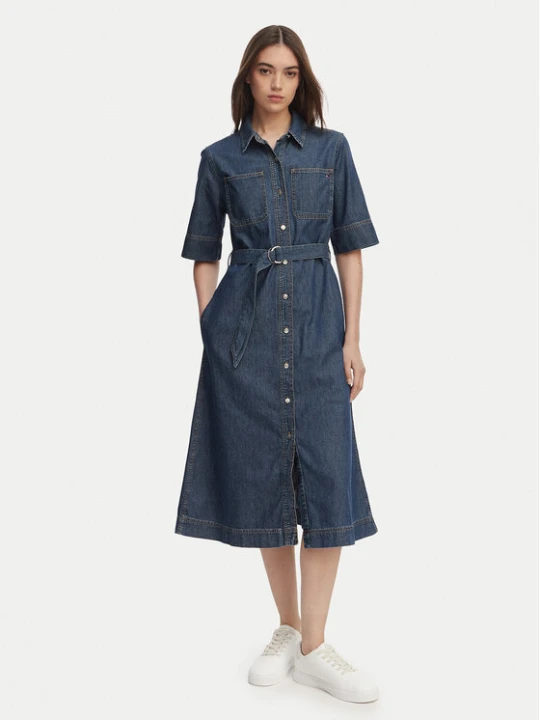 Zdjęcie produktu Tommy Hilfiger Sukienka jeansowa WW0WW50622 Niebieski Regular Fit