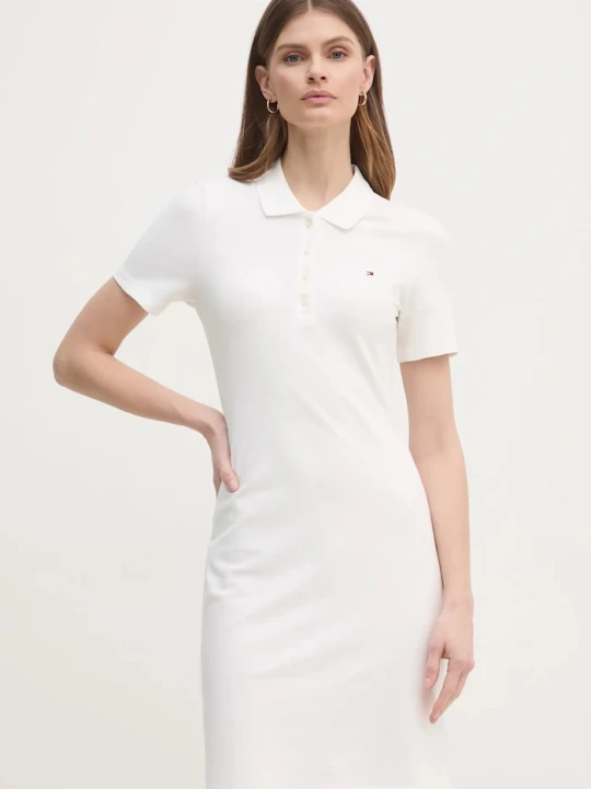 Zdjęcie produktu Tommy Hilfiger sukienka bawełniana z elastanem biały