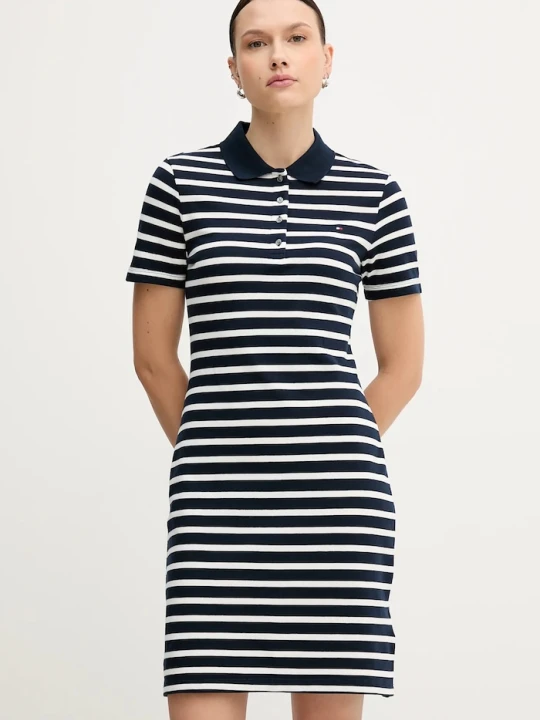 Zdjęcie produktu Tommy Hilfiger sukienka bawełniana z elastanem granatowy