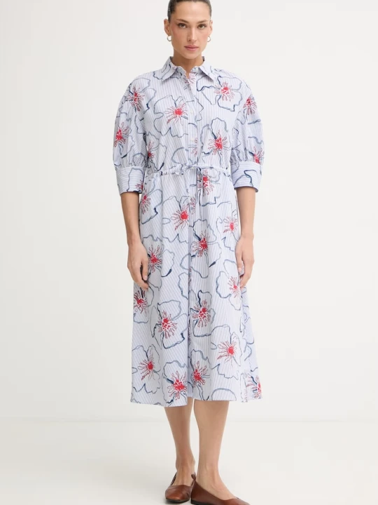 Zdjęcie produktu Tommy Hilfiger sukienka koszulowa bawełniana SUMMER niebieski