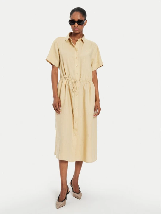 Zdjęcie produktu Tommy Hilfiger Sukienka koszulowa WW0WW41911 Beżowy Relaxed Fit