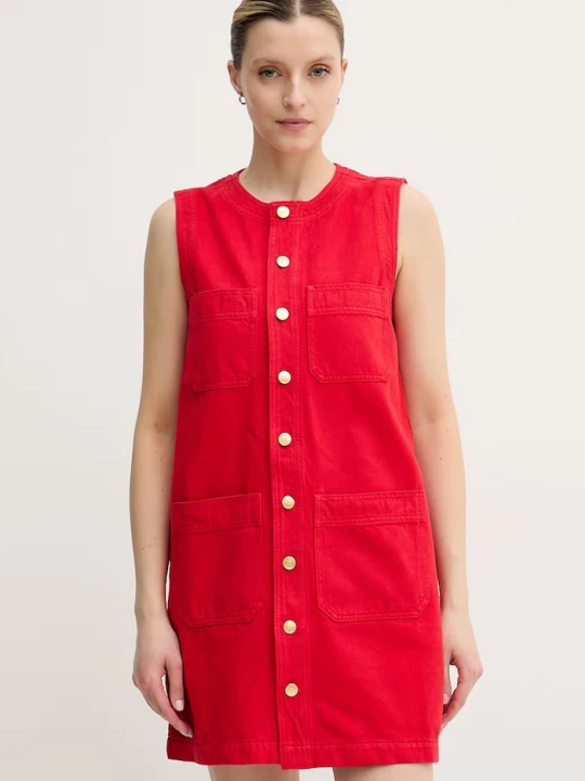 Zdjęcie produktu Tommy Hilfiger sukienka letnia bawełniana czerwony