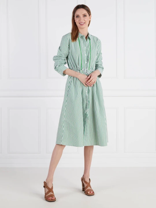 Zdjęcie produktu Tommy Hilfiger Sukienka ORG CO STRIPE MIDI SHIRT-DRESS zielony